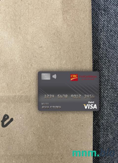 Dominica Cibc first caribbean international bank visa obciążyć card wygląd fotograficzny skan PSD + zdjęcie